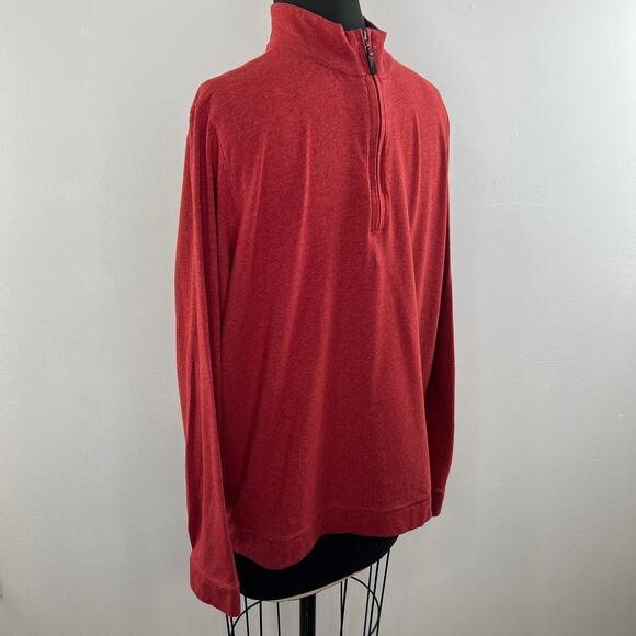 J. McLaughlin Red Long Sleeve Pima Cotton Blend Mock Neck Pullover Top Size XL - Picture 3 of 7